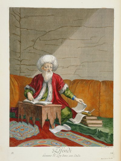 An Effendi, Man of Law in His Study by Gerard Jean Baptiste Scotin